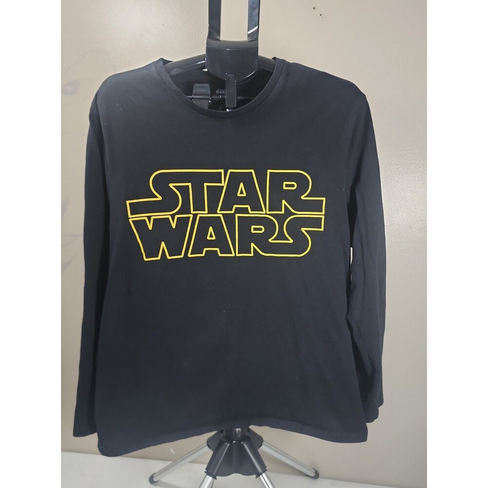 Men's Star Wars Black Long Sleeve Shirt Amazon Essentials Sz L 100% Cotton